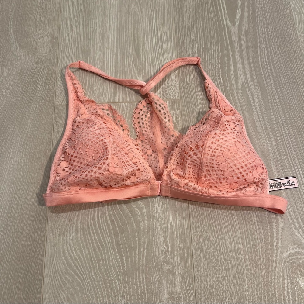 Victoria's Secret Pink Lace Racerback Bralette large